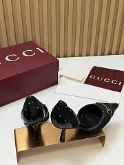 Fortok Gucci Savoy Pump Pink Horsebit d'Orsay Silhouette Velvet Black 7.5cm - 2