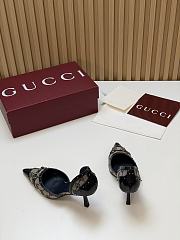 Fortok Gucci Savoy Pump Pink Horsebit d'Orsay Silhouette Canvas GG 7.5cm - 4