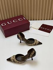 Fortok Gucci Savoy Pump Pink Horsebit d'Orsay Silhouette Canvas 7.5cm - 6