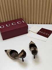 Fortok Gucci Savoy Pump Pink Horsebit d'Orsay Silhouette Canvas 7.5cm - 4