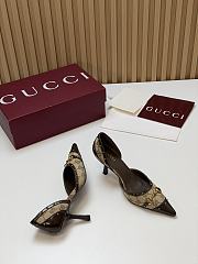 Fortok Gucci Savoy Pump Pink Horsebit d'Orsay Silhouette Canvas 7.5cm - 5