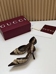 Fortok Gucci Savoy Pump Pink Horsebit d'Orsay Silhouette Canvas 7.5cm - 3
