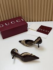 Fortok Gucci Savoy Pump Pink Horsebit d'Orsay Silhouette Canvas 7.5cm - 2