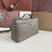 Fortok Loro Piana Extra Pocket L19 Grained Calfskin Warm Mastic 11 x 19 x 6.5cm - 4