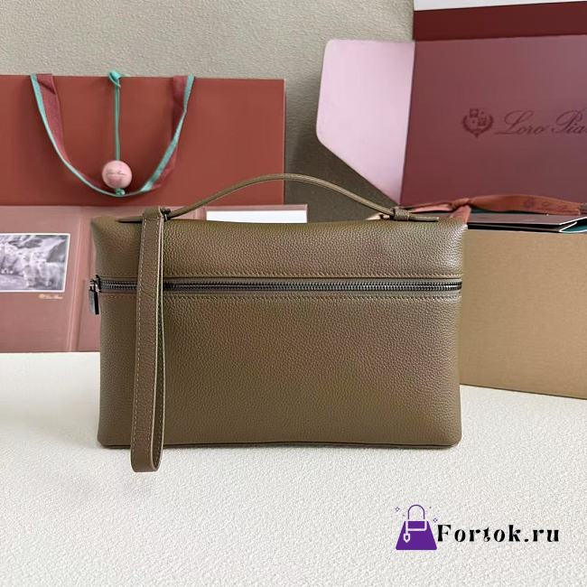 Fortok Loro Piana Extra Pouch L29 Grained Calfskin  Salty Capers 29 x 18 x 5 cm  - 1