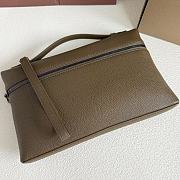 Fortok Loro Piana Extra Pouch L29 Grained Calfskin  Salty Capers 29 x 18 x 5 cm  - 5