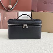 Fortok Loro Piana Extra Pocket L19 Grained Calfskin Black 11 x 19 x 6.5cm - 1