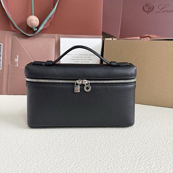 Fortok Loro Piana Extra Pocket L19 Grained Calfskin Black 11 x 19 x 6.5cm