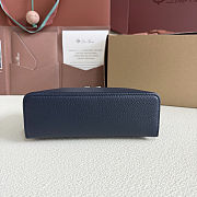 Fortok Loro Piana Extra Pocket L19 Grained Calfskin Navy Blue 11 x 19 x 6.5cm - 3