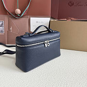 Fortok Loro Piana Extra Pocket L19 Grained Calfskin Navy Blue 11 x 19 x 6.5cm - 5