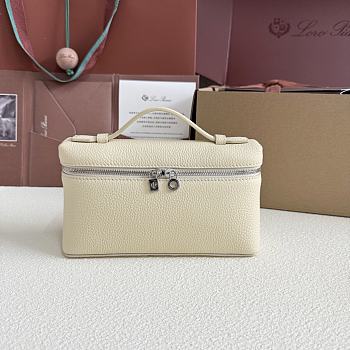 Fortok Loro Piana Extra Pocket L19 Grained Calfskin Cream 11 x 19 x 6.5cm 