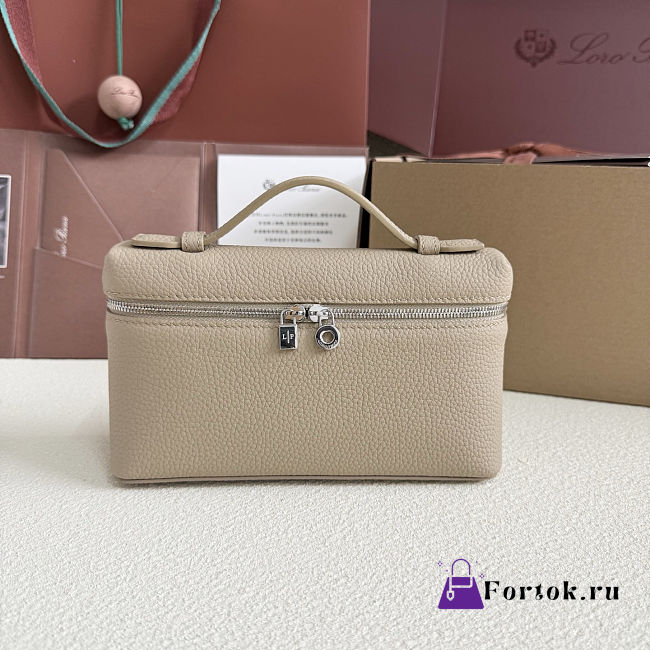 Fortok Loro Piana Extra Pocket L19 Grained Calfskin Cream Beige 11 x 19 x 6.5cm - 1