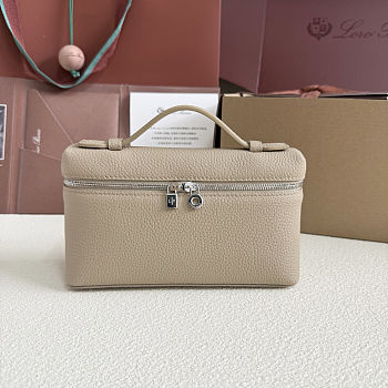 Fortok Loro Piana Extra Pocket L19 Grained Calfskin Cream Beige 11 x 19 x 6.5cm
