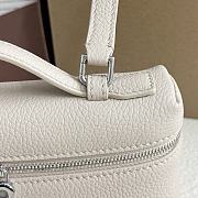 Fortok Loro Piana Extra Pocket L19 Grained Calfskin White 11 x 19 x 6.5cm - 4