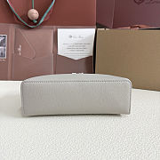 Fortok Loro Piana Extra Pocket L19 Grained Calfskin Light Grey 11 x 19 x 6.5cm - 5