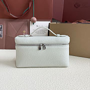 Fortok Loro Piana Extra Pocket L19 Grained Calfskin Minty Breeze 11 x 19 x 6.5cm  - 1