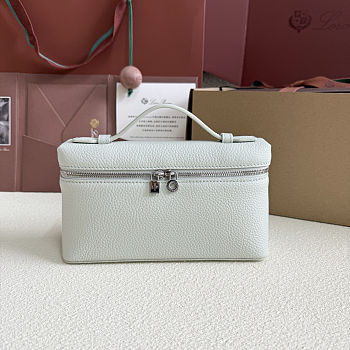Fortok Loro Piana Extra Pocket L19 Grained Calfskin Minty Breeze 11 x 19 x 6.5cm 