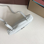 Fortok Loro Piana Extra Pocket L19 Grained Calfskin Minty Breeze 11 x 19 x 6.5cm  - 5