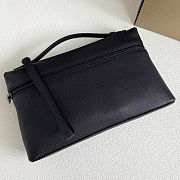 Fortok Loro Piana Extra Pouch L29 Grained Calfskin Black 29 x 18 x 5 cm - 6
