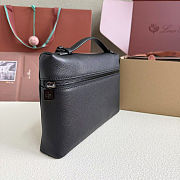 Fortok Loro Piana Extra Pouch L29 Grained Calfskin Black 29 x 18 x 5 cm - 5