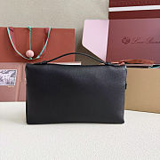 Fortok Loro Piana Extra Pouch L29 Grained Calfskin Black 29 x 18 x 5 cm - 4