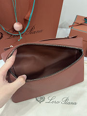 Fortok Loro Piana Extra Pouch L29 Grained Calfskin Kummel 29 x 18 x 5 cm  - 4