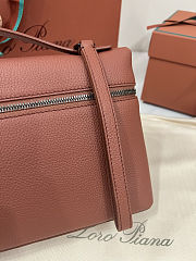 Fortok Loro Piana Extra Pouch L29 Grained Calfskin Kummel 29 x 18 x 5 cm  - 2