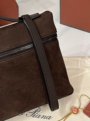Fortok Loro Piana Extra Pouch L29 Calfskin Brownie 29 x 18 x 5 cm - 4