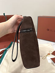 Fortok Loro Piana Extra Pouch L29 Calfskin Brownie 29 x 18 x 5 cm - 6