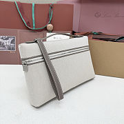 Fortok Loro Piana Extra Pouch L29 Canvas Grey 29 x 18 x 5 cm - 6