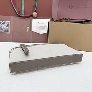 Fortok Loro Piana Extra Pouch L29 Canvas Grey 29 x 18 x 5 cm - 4