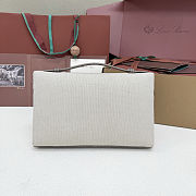 Fortok Loro Piana Extra Pouch L29 Canvas Grey 29 x 18 x 5 cm - 3