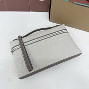 Fortok Loro Piana Extra Pouch L29 Canvas Grey 29 x 18 x 5 cm - 2