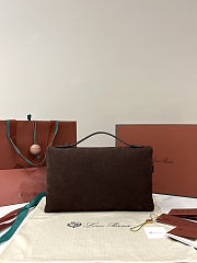 Fortok Loro Piana Extra Pouch L29 Calfskin Brownie 29 x 18 x 5 cm - 2