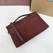 Fortok Loro Piana Extra Pouch L29 Calfskin Burgundy 29 x 18 x 5 cm - 4