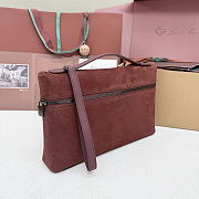 Fortok Loro Piana Extra Pouch L29 Calfskin Burgundy 29 x 18 x 5 cm - 2