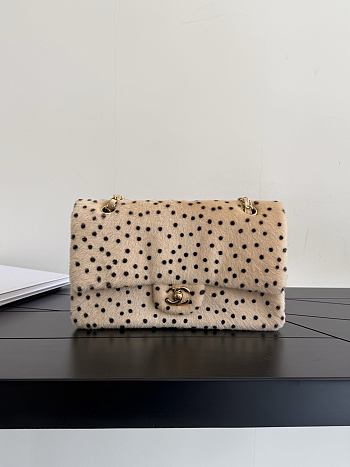Fortok Chanel Pony Hair Cheetah Print Medium Flap Bag 15×25×6.5cm