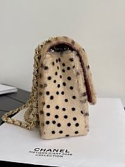 Fortok Chanel Pony Hair Cheetah Print Medium Flap Bag 15×25×6.5cm - 4
