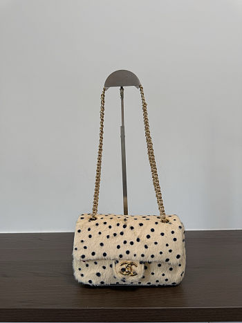 Fortok Chanel Pony Hair Cheetah Print Mini Flap Bag 12×20×6cm