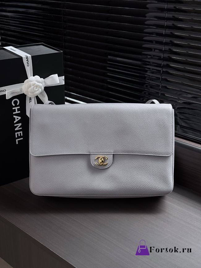 Fortok Chanel Maxi Flap Bag Grey 26x38.5x11cm - 1