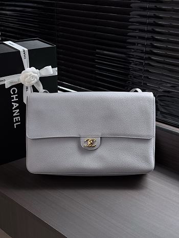 Fortok Chanel Maxi Flap Bag Grey 26x38.5x11cm