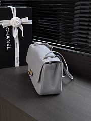 Fortok Chanel Maxi Flap Bag Grey 19.5x32x10cm - 4