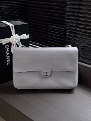 Fortok Chanel Maxi Flap Bag Grey Silver Hardware 26x38.5x11cm - 1