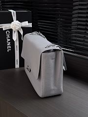 Fortok Chanel Maxi Flap Bag Grey Silver Hardware 26x38.5x11cm - 6