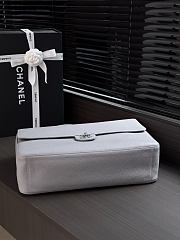 Fortok Chanel Maxi Flap Bag Grey Silver Hardware 26x38.5x11cm - 2