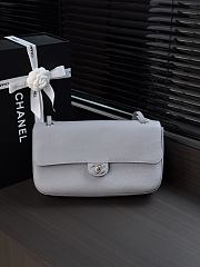 Fortok Chanel Maxi Flap Bag Grey Silver Hardware 19.5x32x10cm - 1