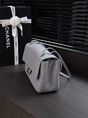 Fortok Chanel Maxi Flap Bag Grey Silver Hardware 19.5x32x10cm - 6