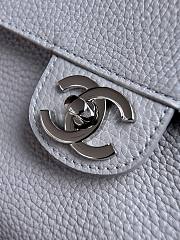 Fortok Chanel Maxi Flap Bag Grey Silver Hardware 19.5x32x10cm - 3