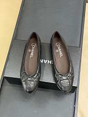 Fortok Chanel Black Aged Calfskin Ballet Flats - 1