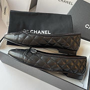 Fortok Chanel Black Aged Calfskin Ballet Flats - 5